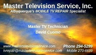 Master TV Repair business card